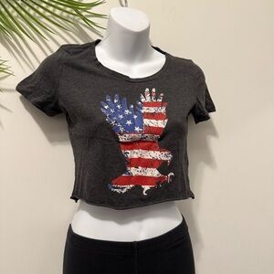 Bluenotes Gray Graphic Crop Top